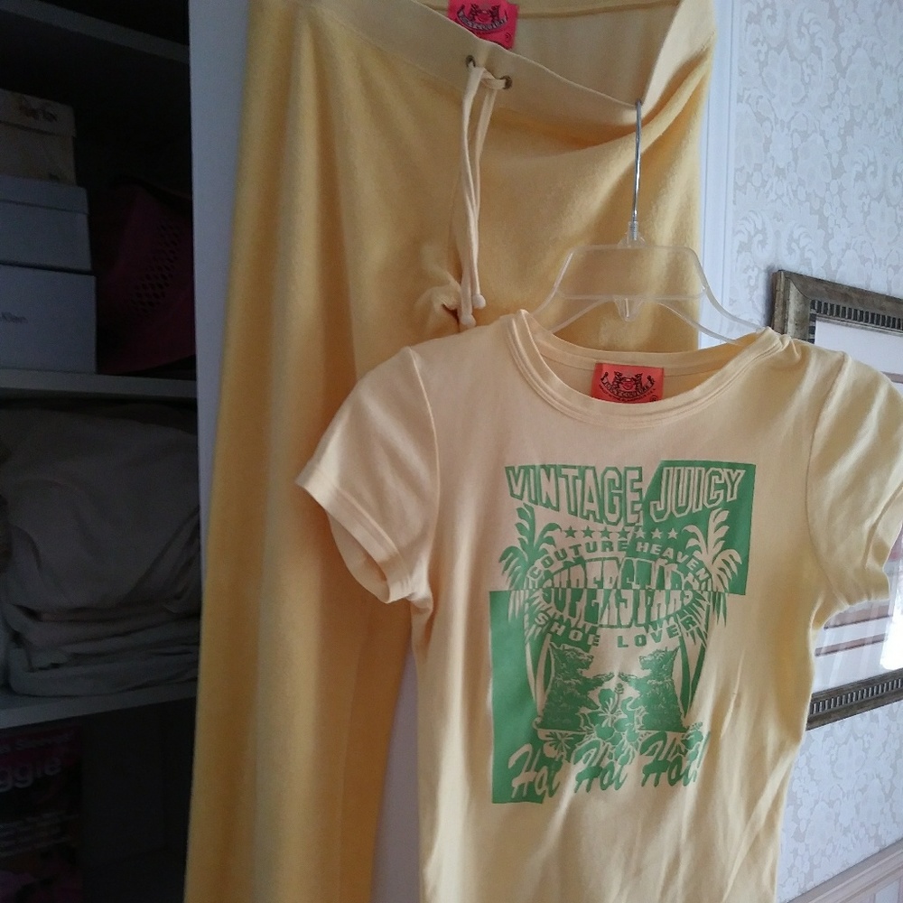 Juicy Couture terry cloth yellow sweatpants